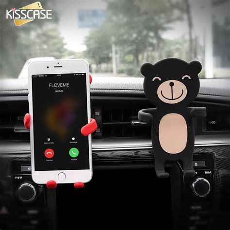 Kisscase Universal Car Phone Holder Cute Cartoon Silicone Air Vent