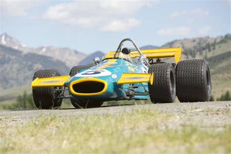 Formula 1 drivers choose tyres of different hardness for different track and weather conditions. 1970 Brabham-Cosworth Formula 1 Car