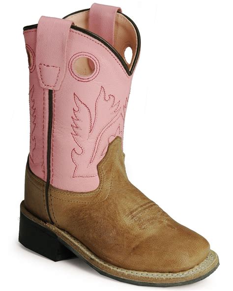 Old West Toddler Girls Pink Cowgirl Boots Square Toe Boot Barn