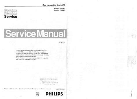 PHILIPS P6-29-1-3 SM CARCASSETTEDECK Service Manual download