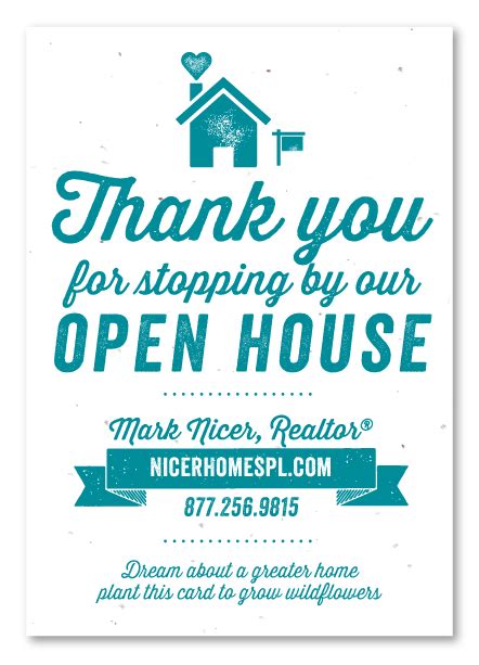 Thank you so much for… it made my day when i opened… i'm so grateful you were there when… 3. Green Eco-Friendly Open House Realtors Thank You Cards on Seeded Paper by Green Business Print
