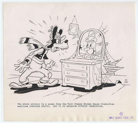 1 Of 1 Disney Lonesome Ghosts Publicity Print For Mickey Mouse Goofy