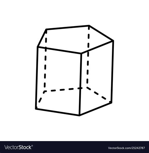 It is a type of heptahedron with 7 faces, 15 edges, and 10 vertices. Pentagonal prism geometric figure of black color Vector Image