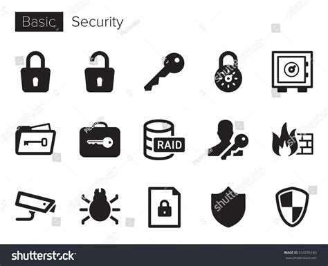 Security Vector Icons Set Stock Vector Royalty Free 510295183