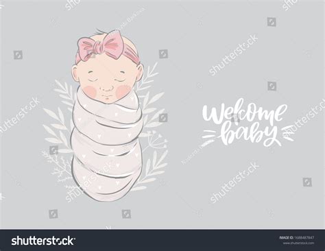 Cute Hand Drawn Newborn Baby Vector Stock Vector Royalty Free 1688487847