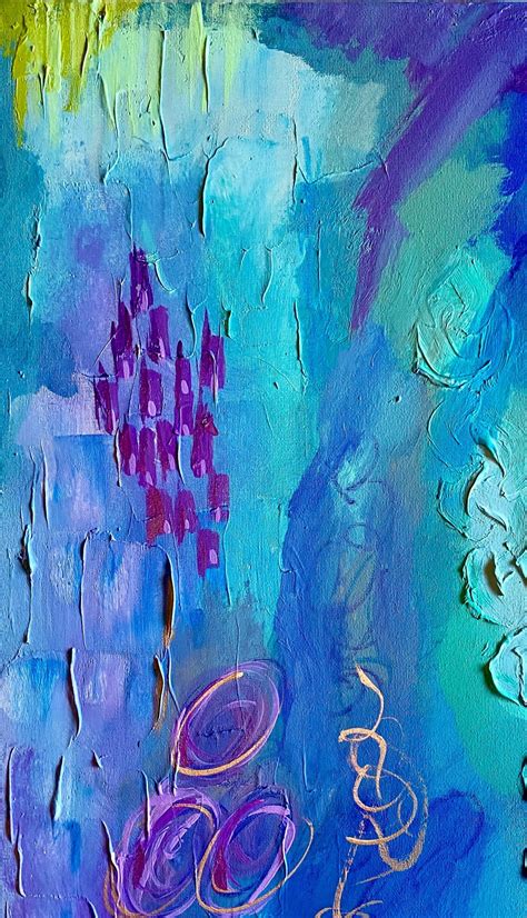 Abstract Painting On Canvas Rhapsody In Blue Etsy