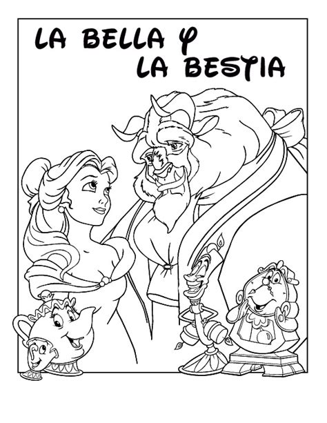 Dibujos De La Bella Y La Bestia Para Colorear Dibujos Para Colorear