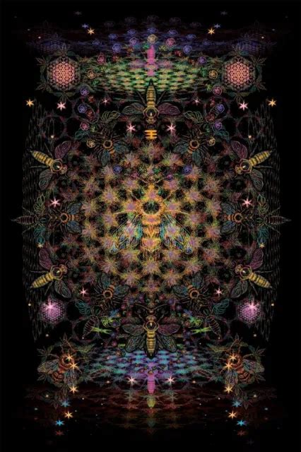 Uv Backdrop Black Light Tapestry Psychedelic Art Banner Fluoro Psy Wall