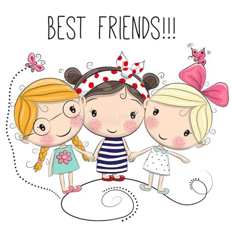 Three Best Friends Girls Stock Illustrations 94 Three Best Friends