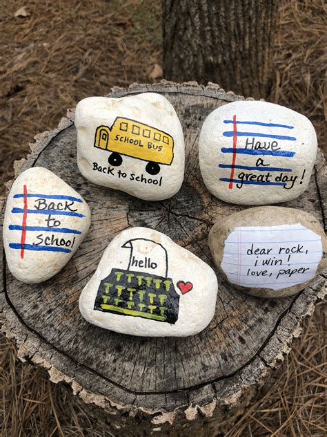 Pin by Sherri Thacker on My painted rocks | D school, Rock hunting, Back to school