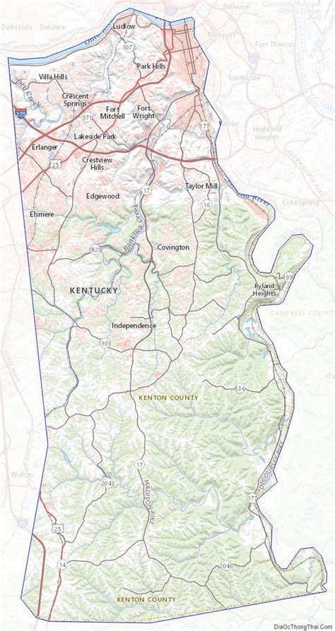 Map Of Kenton County Kentucky