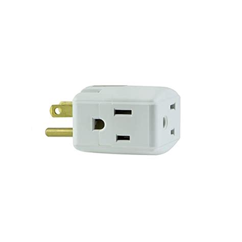 3 Prong Grounded 3 Outlet Multi Plug Adapter