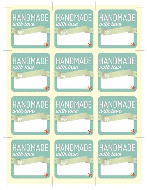 Free Printable Labels For Handmade Items Printable Word Searches