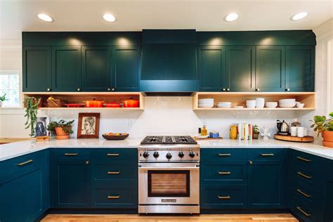 Since the day we moved into our home 3 1/2 years ago, i hated the kitchen cabinets. Cabinets | Teal kitchen cabinets, Teal kitchen, Kitchen ...