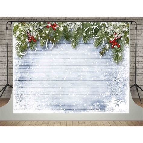 Hellodecor Polyester Fabric 5x7ft Christmas Photography Backdrops White