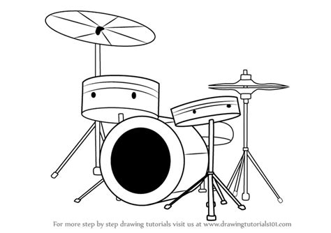 How To Draw A Drum Set Easy