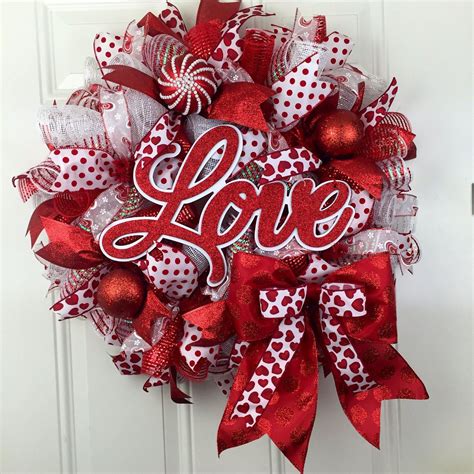 Resevered For Christina O Deco Mesh Valentines Wreath Etsy