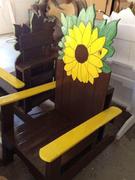 The garden chair is that one piece of furniture we're most excited to see each year. Sunflower chairs | Funky painted furniture, Painted furniture