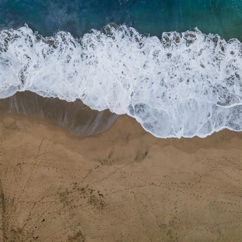 Download Wallpaper 2780x2780 Sea Beach Aerial View Wave Water Sand
