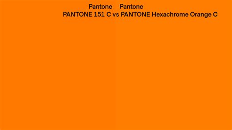 Pantone C Vs Pantone Hexachrome Orange C Side By Side Comparison