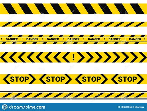 Address characters should not touch. Attention Stop Danger Tape Line In Yellow And Black. Vector Illustration. Stock Vector ...