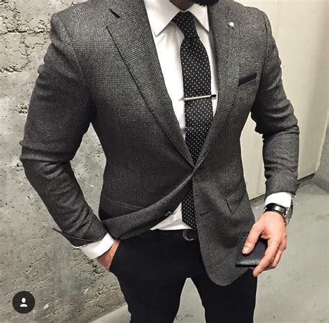 Black And Gray Combination Best Suits For Men Mens Outfits Mens