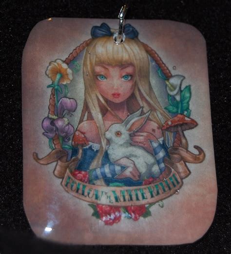 Alice In Wonderland White Rabbit Disney Princess Tattoo Pinup Etsy