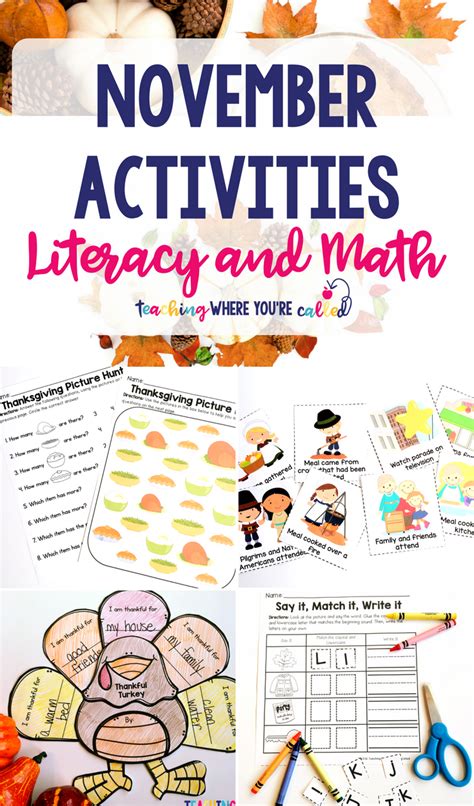 November Activities November Activities Math Freebie Have Fun Teaching