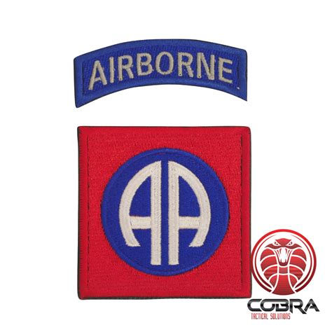 82nd Airborne Division Embroidery Tactical Army Badge Red Blue With