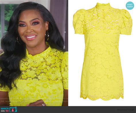 Wornontv Kenyas Yellow Lace Shift Dress On The Real Housewives Of