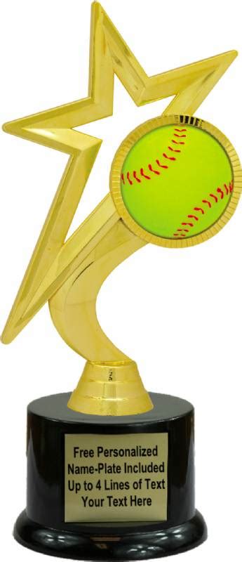 8 12 Gold Star Softball Trophy Kit With Pedestal Base Softball