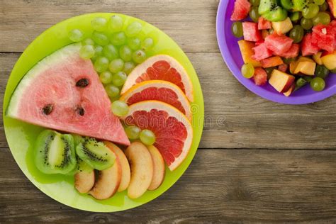 Sliced Fruit On A Plate Stock Photo Image Of Breakfast 177511008