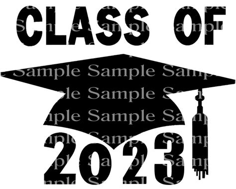 Class Of 2023 Black Graduation Cap 2d Fondant Edible Cake And Etsy