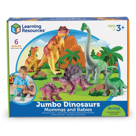 Learning Resources Jumbo Dinosaurs Mommas And Babies 6 Pieces Boys