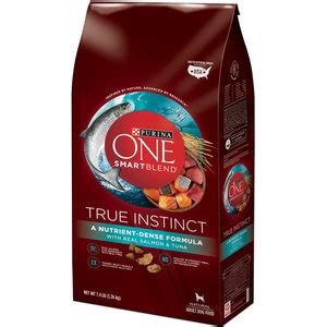 The average dog food we reviewed has 39 total ingredients, with 1 controversial ingredient. Purina One True Instinct Dog Food Salmon & Tuna Reviews ...