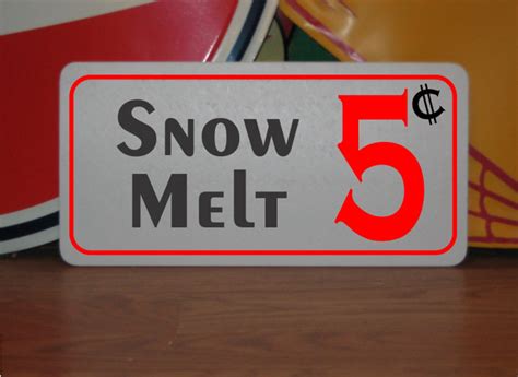 Snow Melt 5 Cents Metal Sign Etsy