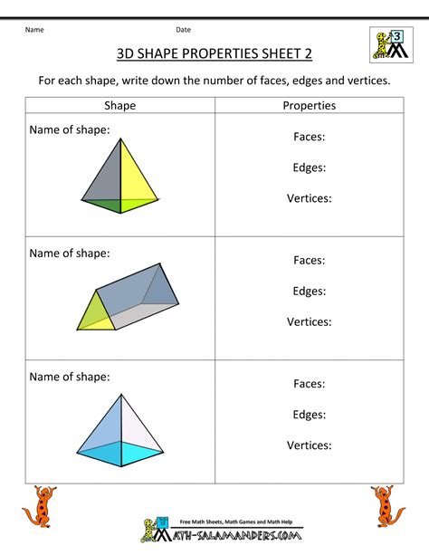 Pictures Of 3d Shapes And Their Properties