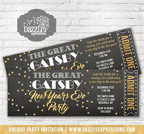 printable  great gatsby inspired  years eve party