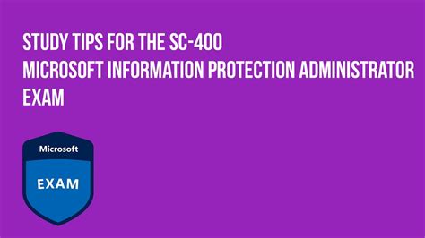 Sc 400 Microsoft Information Protection Administrator Exam Youtube