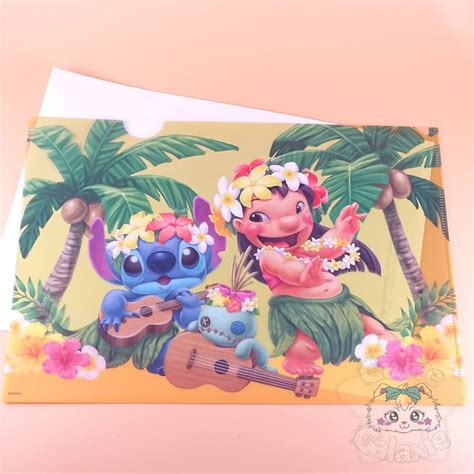 Plastic File Folder Stitch Lilo And Stitch Hawaii Aloha Disney Japan
