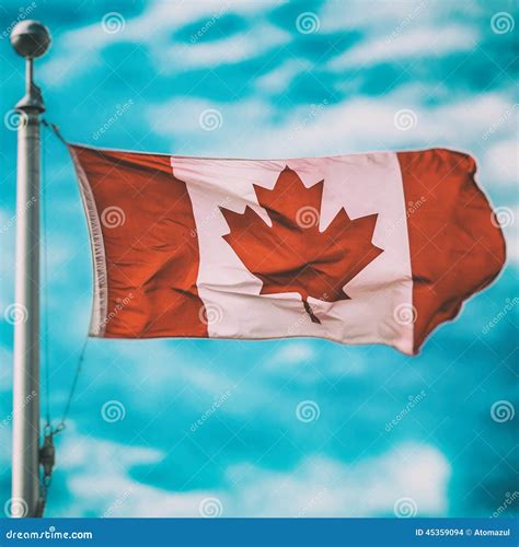 Canadian Flag Square Stock Photo Image Of Canadian Classic 45359094