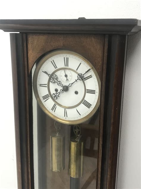 Late 19th Century Walnut And Beech Cased Vienna Style Wall Clock