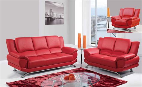 All corners are blocked, nailed, and glued for strength and durability. GENEVA - MODERN LEATHER SOFA SET RED U9908-R SOFA LOVESEAT CHAIR 3PC | eBay
