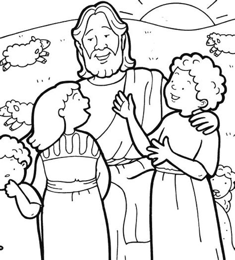 Jesus And Children Coloring Page Shut In Cards Pinterest