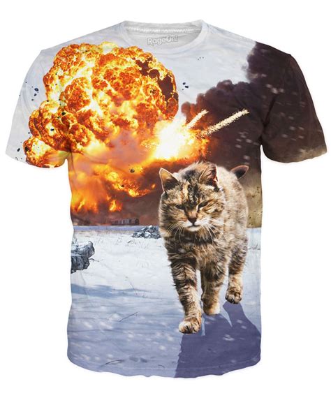 Cats Dont Look At Explosions T Shirt Animal Shirts Funny Prints