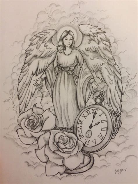 Guardian Angel Tattoo Drawing