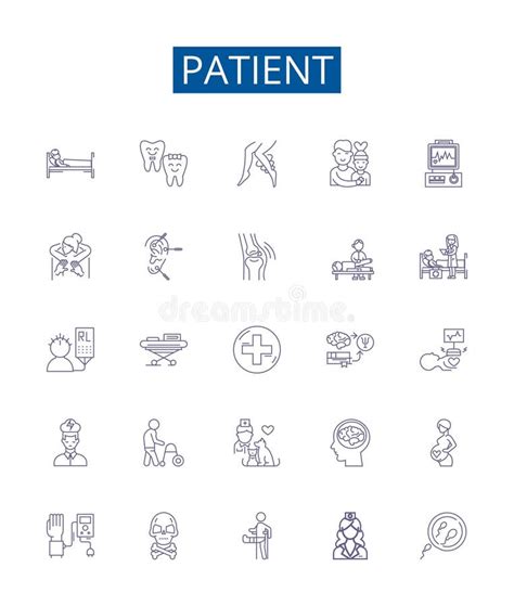Patient Line Icons Signs Set Design Collection Of Patient Caregiver