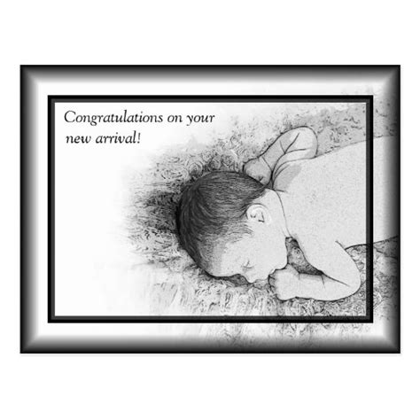 Black And White New Baby Congratulations Postcard Zazzle
