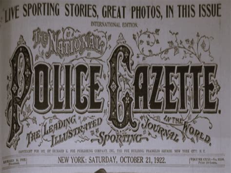 The ‘national Police Gazette Tabloid Sensational Journalism In The 19th And Early 20th