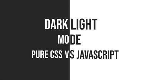 But the amount of light in the environment influences not only power consumption, but also our perception. Dark Light Mode | Pure CSS VS With JavaScript - YouTube